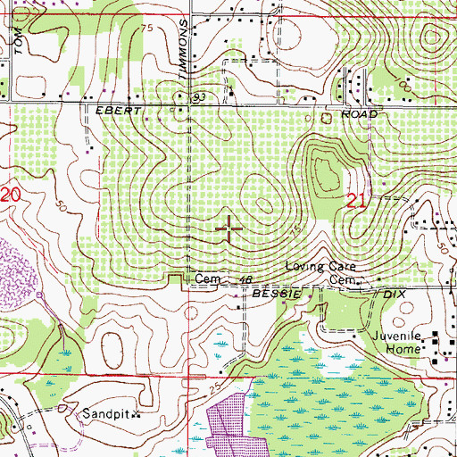 Topographic Map of Virginia Lee Estates, FL