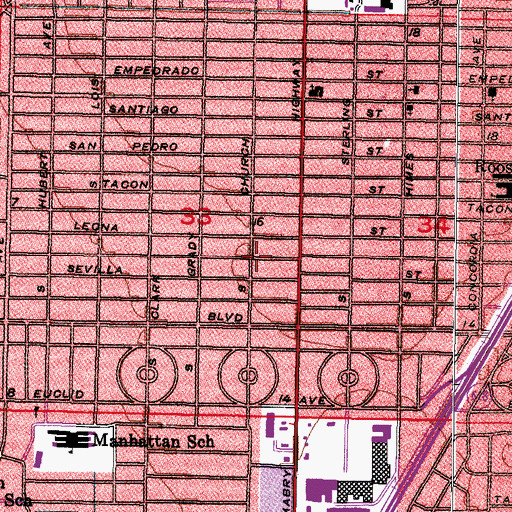 Topographic Map of Virginia Terrace, FL
