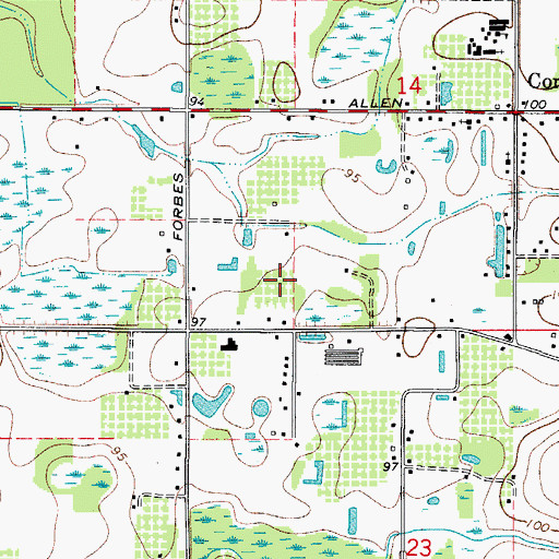 Topographic Map of Vuorio Estates, FL