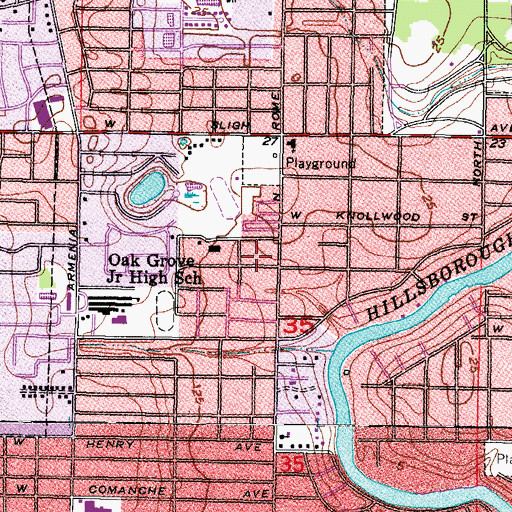 Topographic Map of Waco, FL