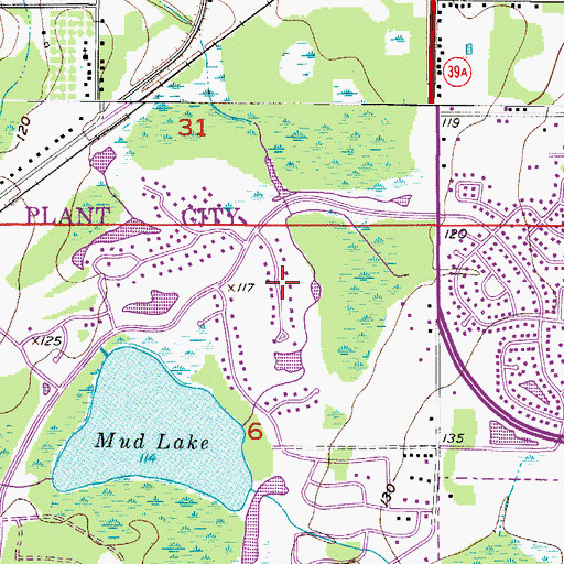 Topographic Map of Walden Lake Fairway Estates, FL