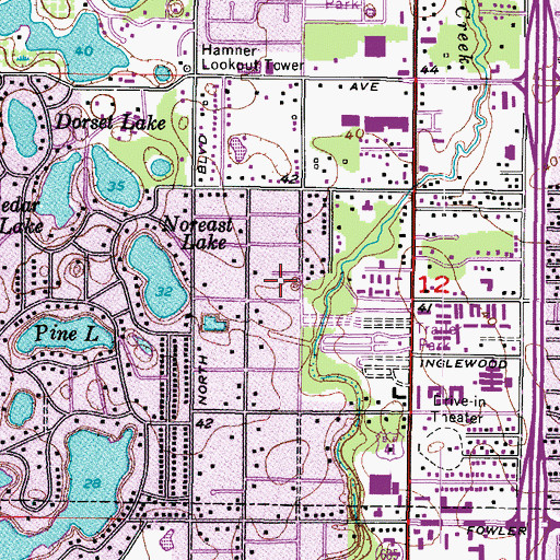 Topographic Map of Walker Heights, FL