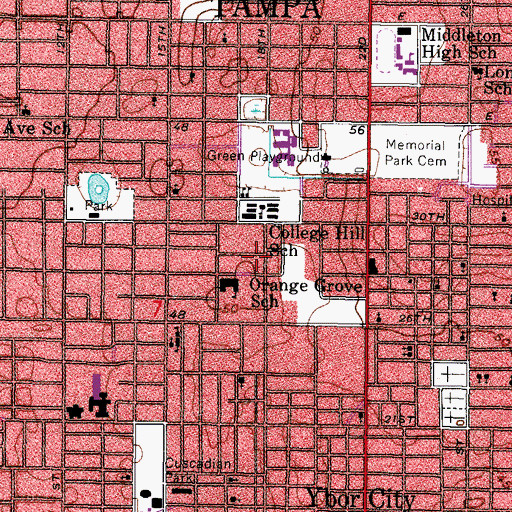 Topographic Map of Wallace, FL