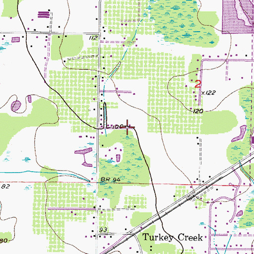 Topographic Map of Waller Acres, FL