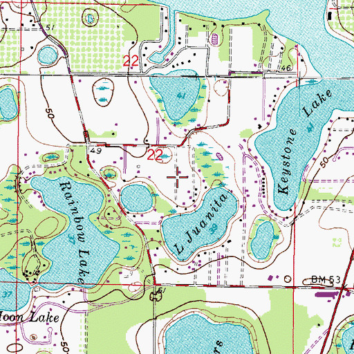 Topographic Map of Warren Estates, FL