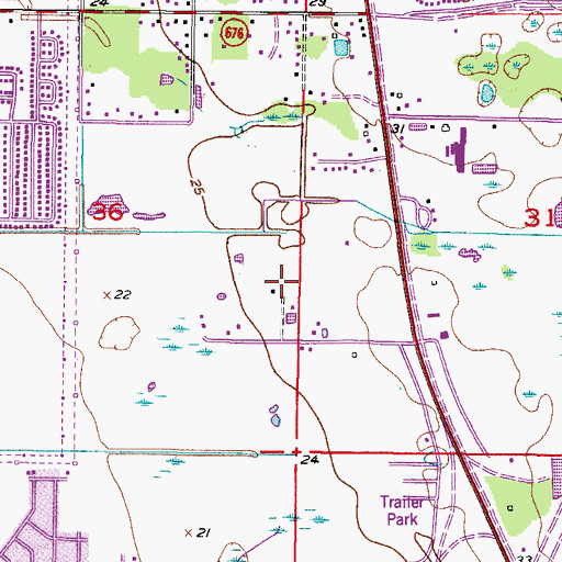 Topographic Map of Waterford, FL