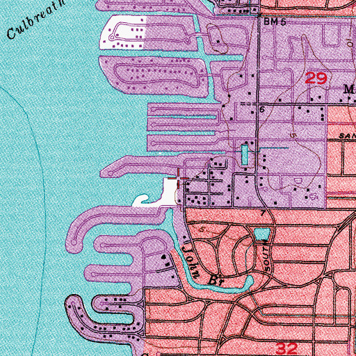 Topographic Map of Waterford on the Bay, FL