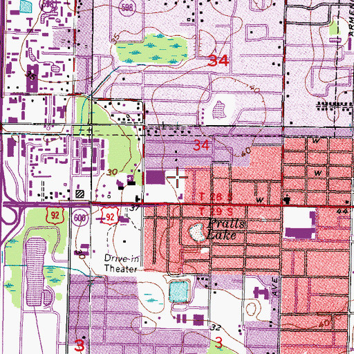 Topographic Map of Hilldale Post Office, FL