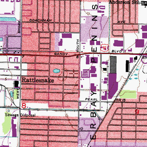 Topographic Map of Interbay Post Office, FL