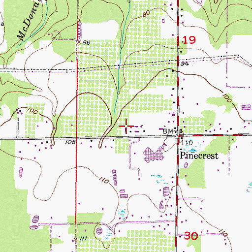 Topographic Map of Lithia Post Office, FL