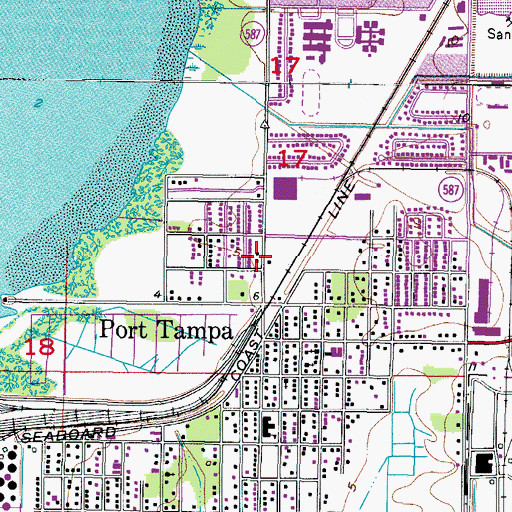 Topographic Map of Port Tampa Post Office, FL