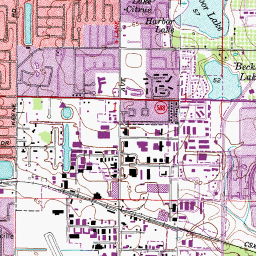 Topographic Map of Sunset Point Post Office, FL