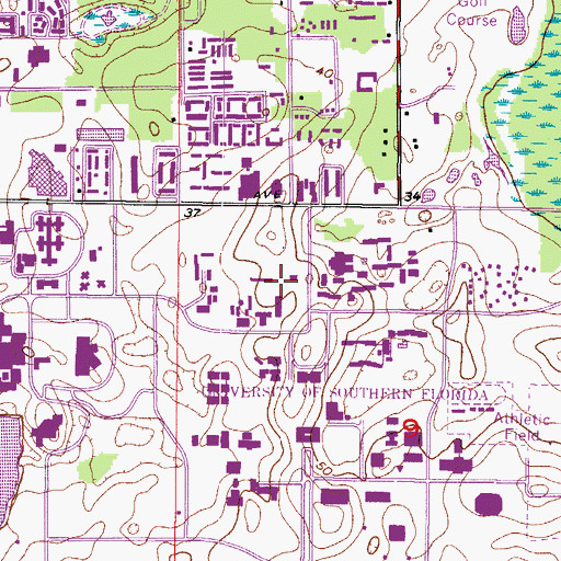 Topographic Map of University of South Florida Tampa Campus Post Office, FL
