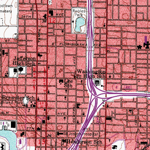 Topographic Map of Anderson Elementary Academy, FL