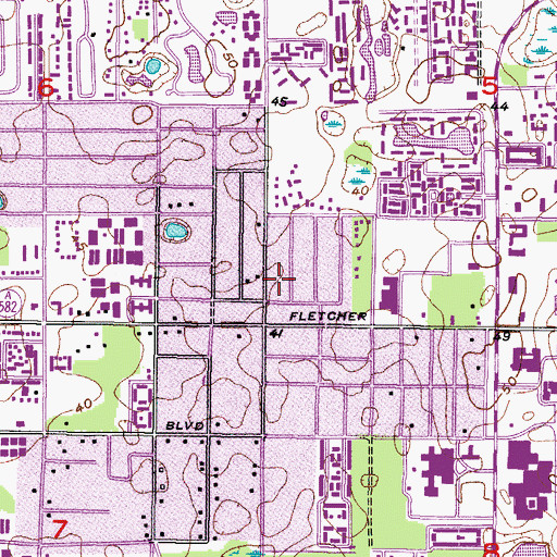 Topographic Map of Bowers-Whitley Career Center, FL