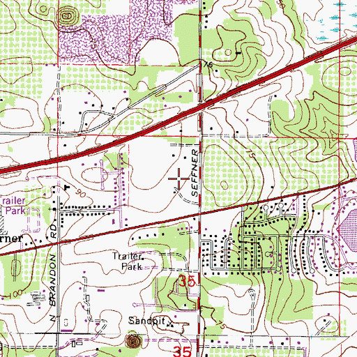 Topographic Map of Burnett Middle School, FL