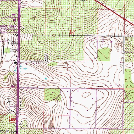 Topographic Map of Centennial Middle School, FL