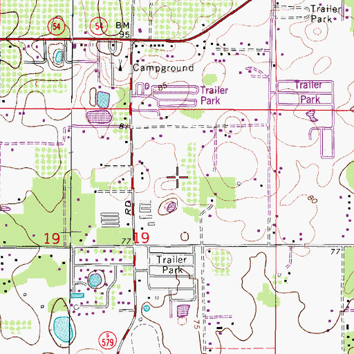 Topographic Map of Chester W Taylor Elementary School, FL