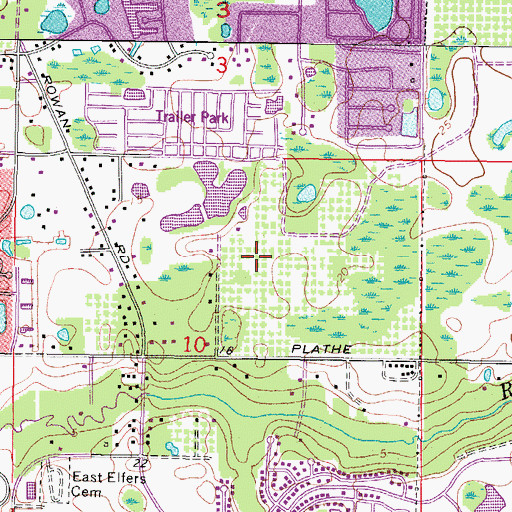 Topographic Map of Cotee River Elementary School, FL