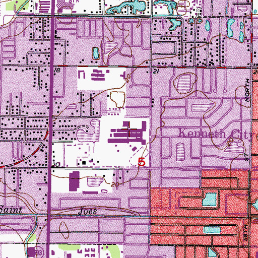 Topographic Map of Dixie Hollins Adult Education Center, FL
