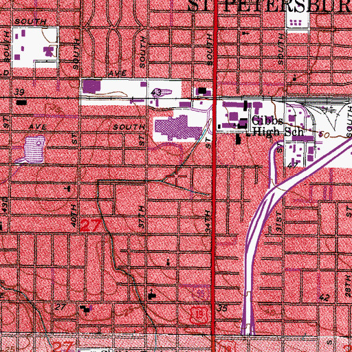 Topographic Map of Douglas L Jamerson Elementary School, FL