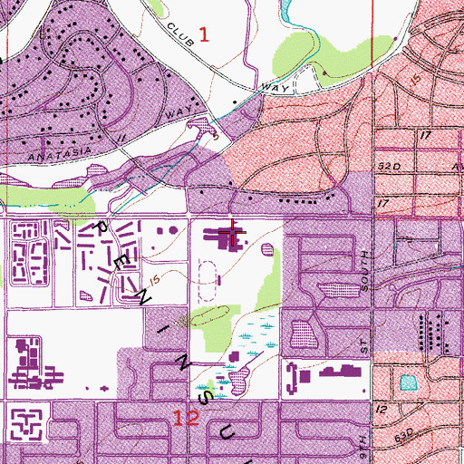 Topographic Map of Lakewood Community School, FL