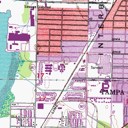 Topographic Map of Lanier Elementary School, FL