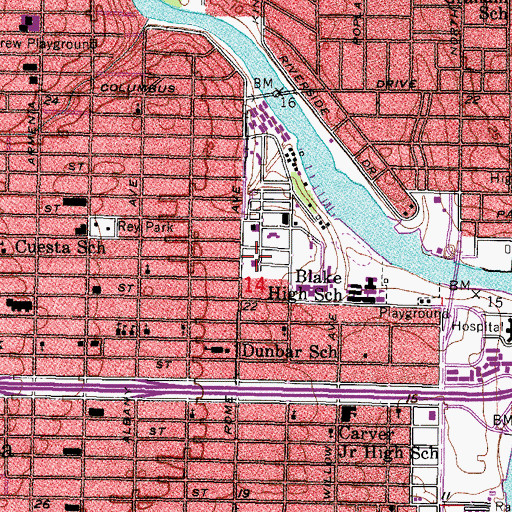 Topographic Map of Mount Pleasant Standard Base Middle School, FL