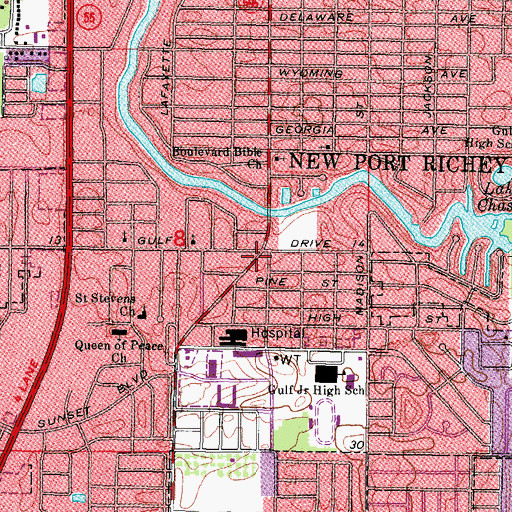 Topographic Map of Pace Center for Girls Pasco County, FL