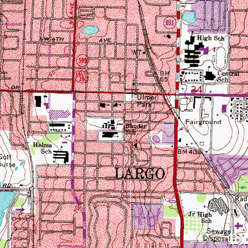 Topographic Map of Pace Center for Girls Pinellas County, FL