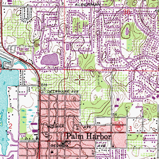 Topographic Map of Palm Harbor University High School, FL