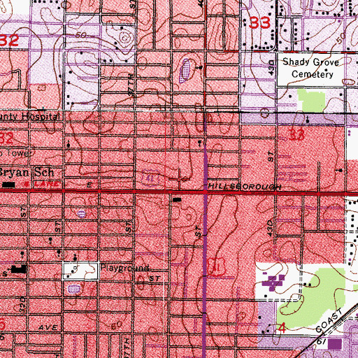 Topographic Map of Pepin Academy of Tampa, FL