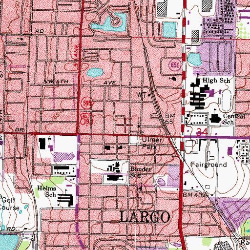 Topographic Map of Pinellas Preparatory Academy, FL