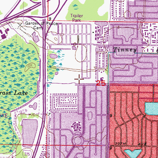 Topographic Map of Sawgrass Lake Elementary School, FL