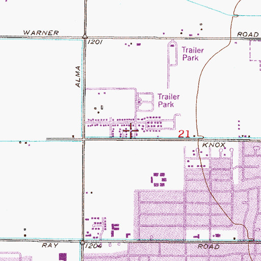 Topographic Map of Evergreen Villa Mobile Home Park, AZ