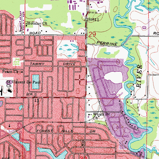 Topographic Map of Webster College, FL