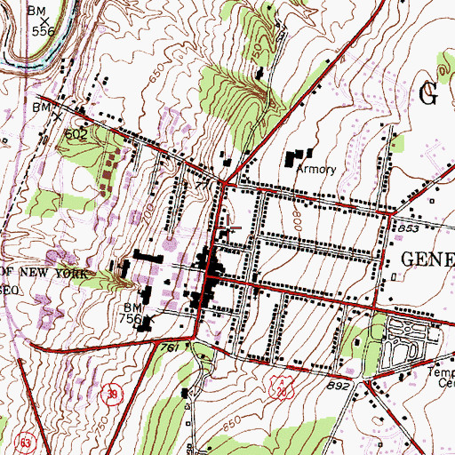 Topographic Map of Saint Michael's Episcopal Church, NY