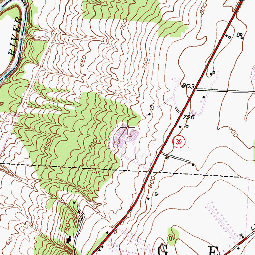 Topographic Map of Geneseo Middle - High School, NY
