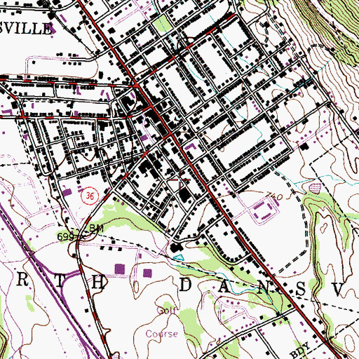Topographic Map of Elm Park, NY