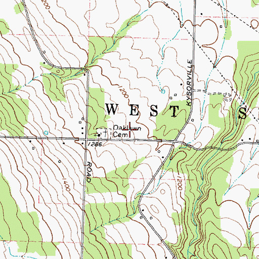 Topographic Map of West Sparta United Methodist Church, NY