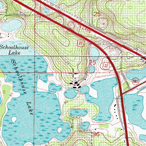 Topographic Map of Clermont Correctional Institution Water Tower, FL