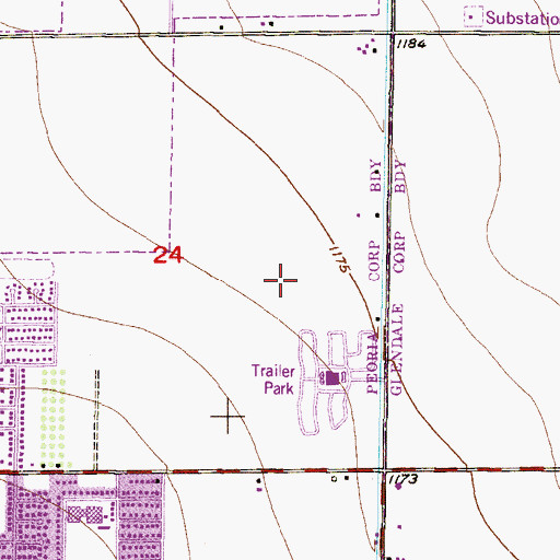 Topographic Map of Fairwood VIII, AZ