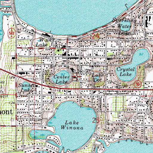 Topographic Map of First United Methodist Church, FL