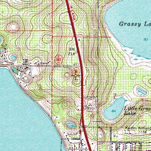 Topographic Map of Minneola City Hall, FL