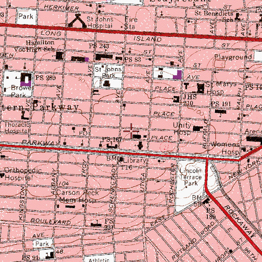 Topographic Map of Bible Faith Tabernacle Church, NY