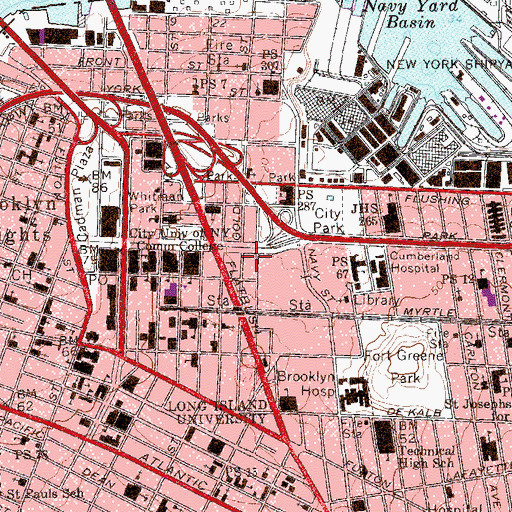 Topographic Map of New York Police Department 84th Precinct Station, NY