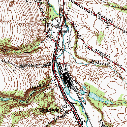 Topographic Map of Brookside Manor, NY