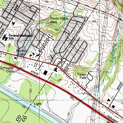 Topographic Map of Heritage Acres, NY