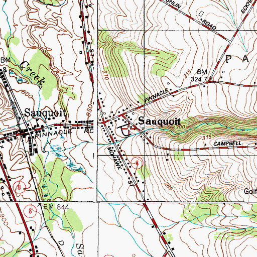 Topographic Map of K And B Mobile Home Park, NY