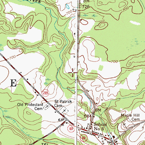 Topographic Map of Glenridge Mobile Home Park, NY